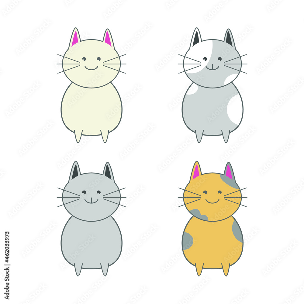 Fototapeta premium illustration of cute cat expression crouching, good for graphic design