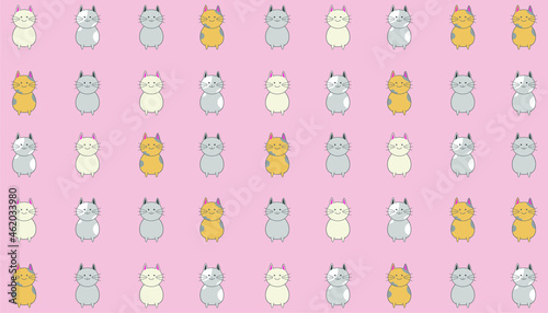 cute cat illustration background, good for cloth, wrapping paper etc