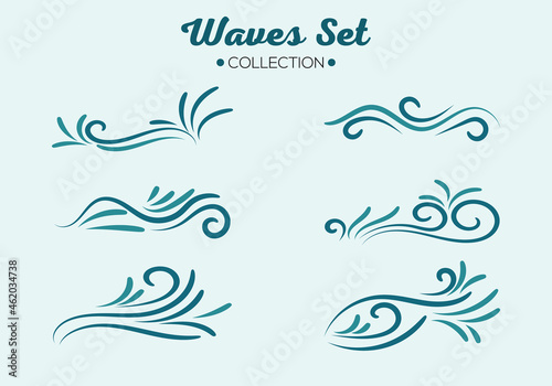 Vector illustration of sea waves,natural water