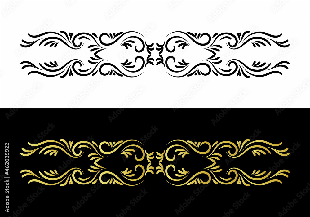 Decorative design element filigree calligraphy vector