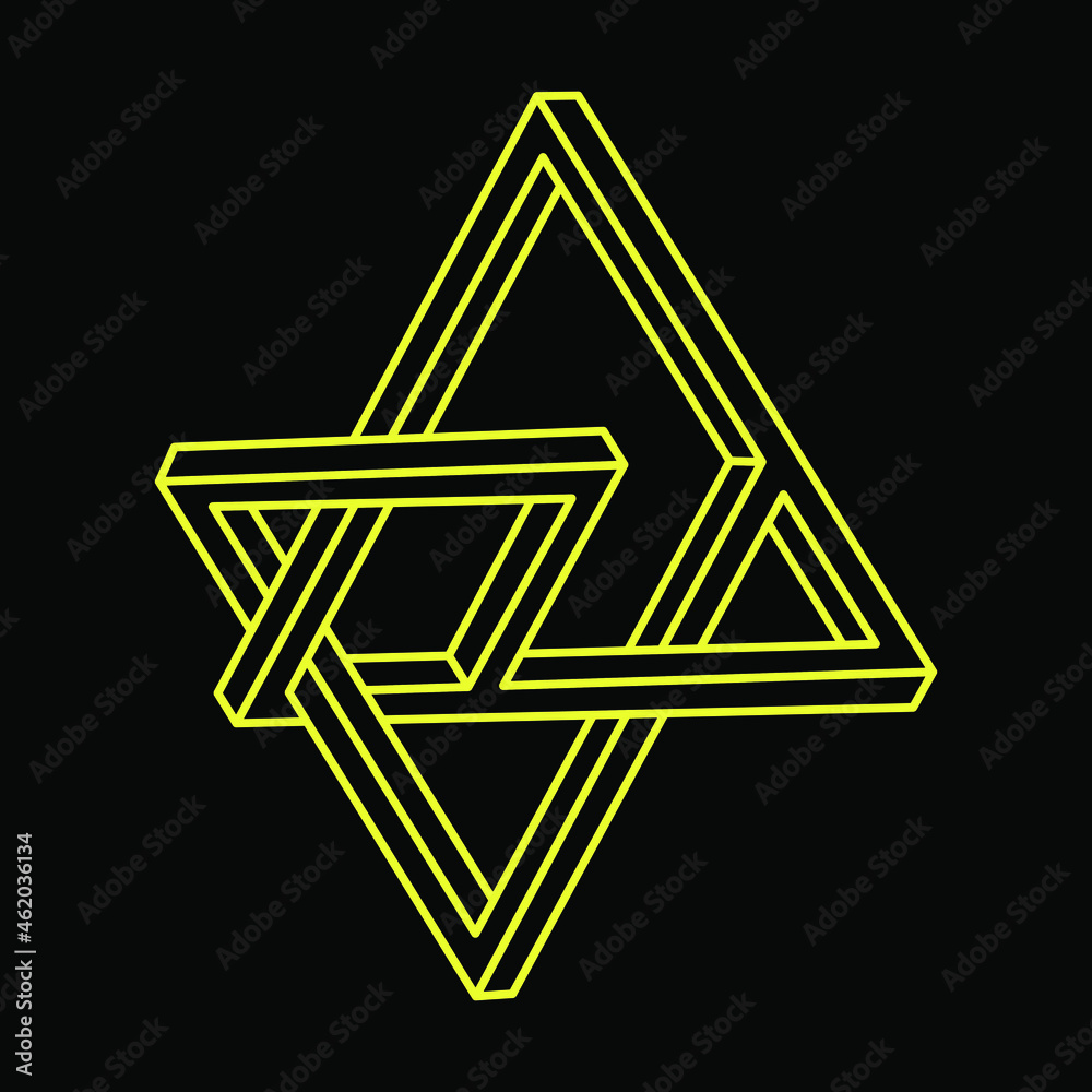Escher paradox. Impossible objects. Line geometric shapes. Optical illusion figures. Escher paradox. Impossible objects. Line geometric shapes. Optical illusion figures.