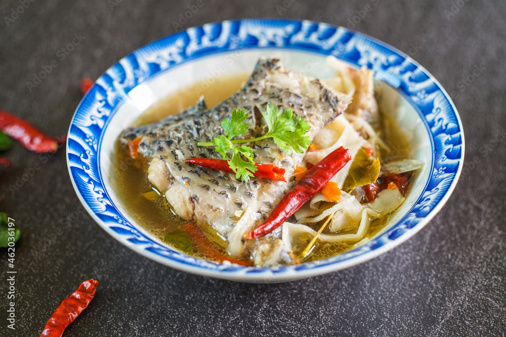 Tom Yum Tilapia, Thai style food
, Thai spicy soup Tom Yum Tilapia, Thai style food
, Thai spicy soup