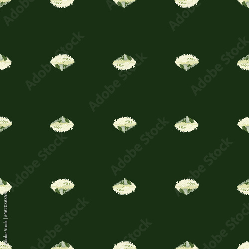 Seamless pattern lola rosa salad on dark green background. Minimalism ornament with lettuce photo
