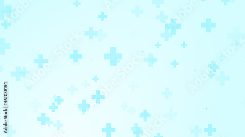Abstract medical blue cross pattern white background.