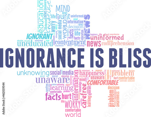 Ignorance is Bliss vector illustration word cloud isolated on white background.