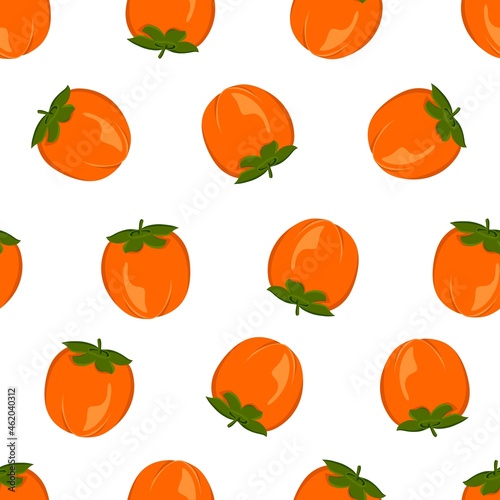 Persimmon pattern vector illustration isolated on a white background. A concept for stickers  posters  postcards  websites