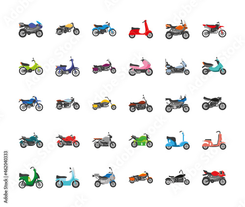 set of motorcycles photo