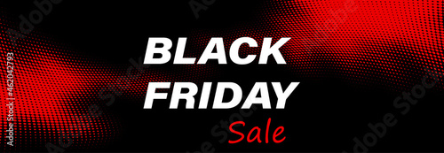 Black friday sale sign on halftone background.