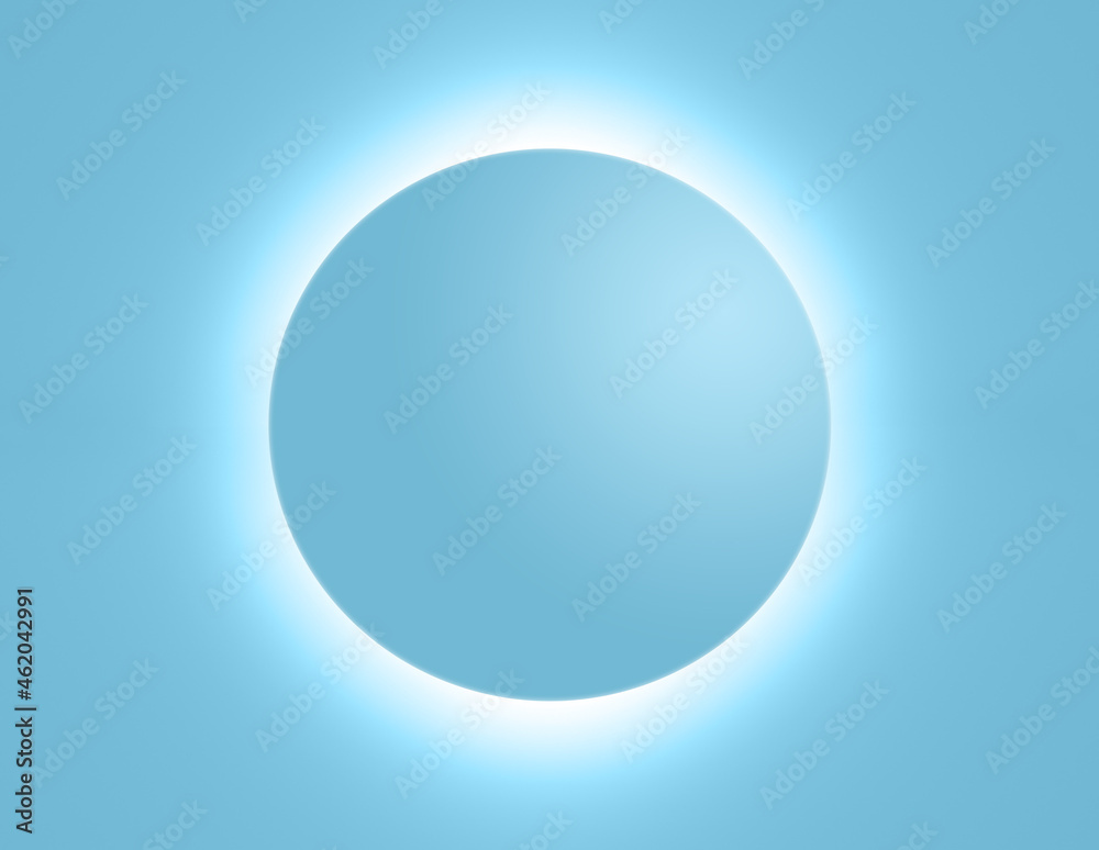Abstract Blue Circle With White Neon Light Background - 3D Illustration Abstract Blue Circle With White Neon Light Background - 3D Illustration