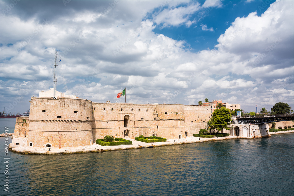 Aragonese Castle in the Ionian Sea in Taranto