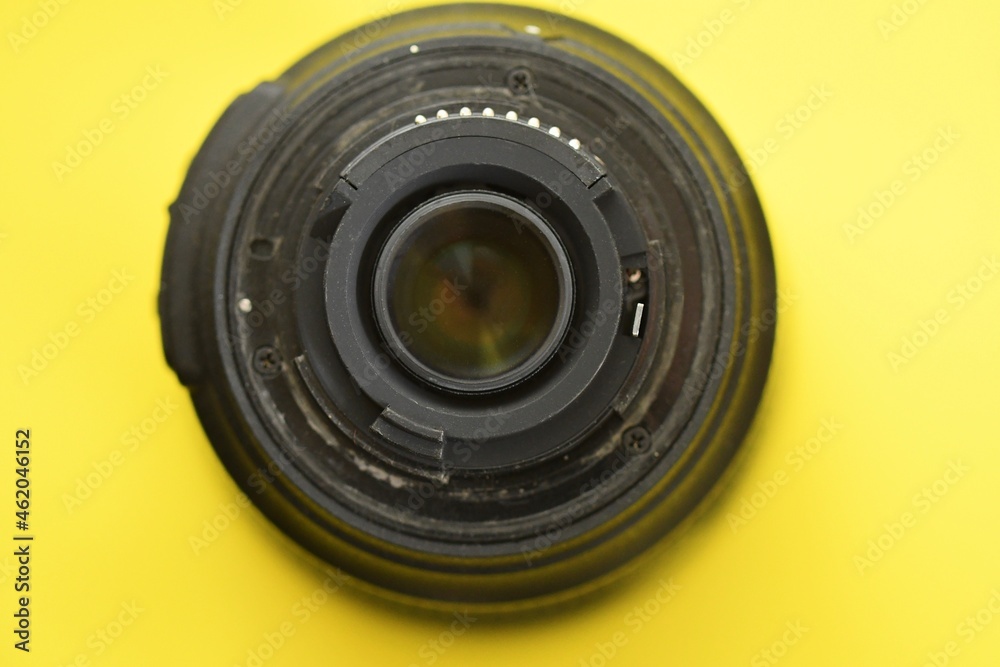 Closeup macro of a camera lens