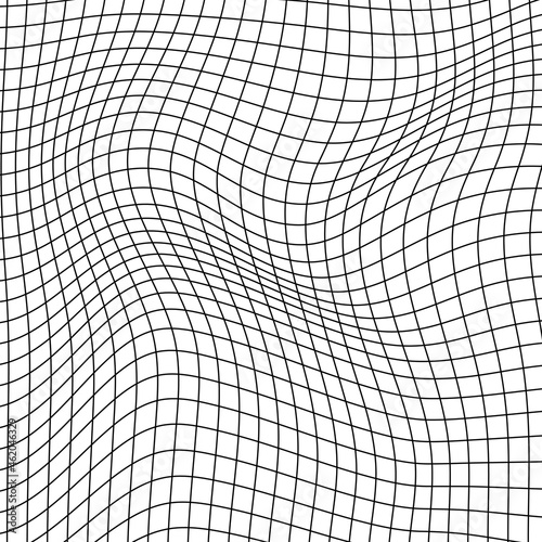 Abstract wavy 3d mesh on a white background. Geometric dynamic wave. 3D technology wireframe. Vector illustration.