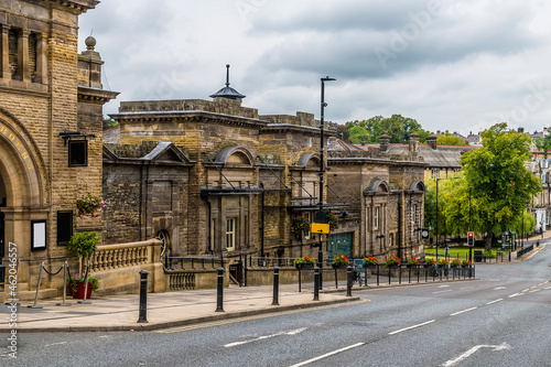 A view down Parliament Street in Harrogate, Yorkshire, UK in summertime photo