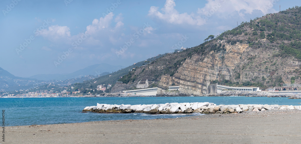 Tigullio coast under s. Anna hill, from Sestri Levante , Italy