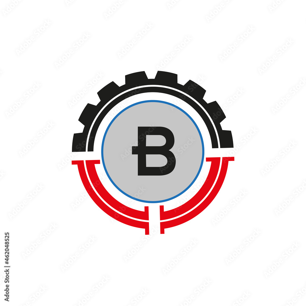 B letter Logo with Round Shape Black color vector template B letter Logo with Round Shape Black color vector template