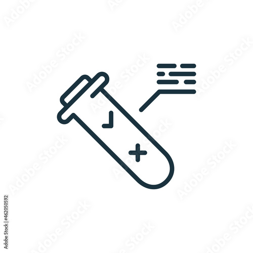 Positive or Negative Coronavirus Pcr Test Line Icon. Laboratory Research of Blood or Saliva For Covid Linear Pictogram. Covid19 Test Result Outline Icon. Editable Stroke. Isolated Vector Illustration