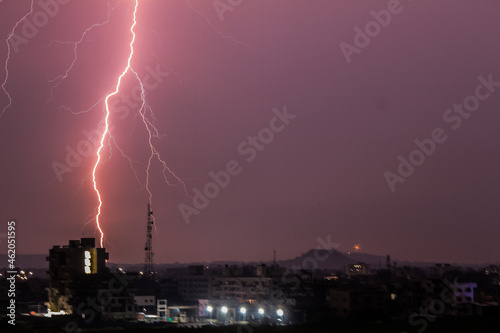 lightening - Monsoon of India. Long exposure click. 