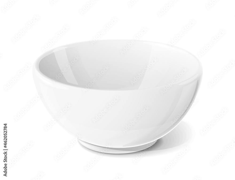 Ceramic bowl for food. Tableware, isolated on white background. Eps10 vector illustration. Ceramic bowl for food. Tableware, isolated on white background. Eps10 vector illustration.