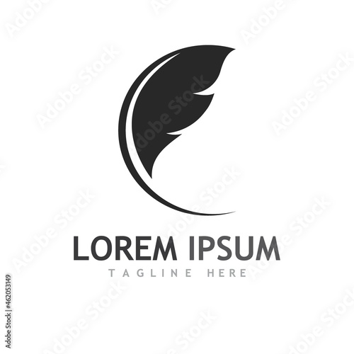 feather logo and symbol illustration