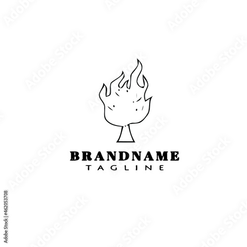 burning bush logo cartoon icon design template black isolated flat illustration