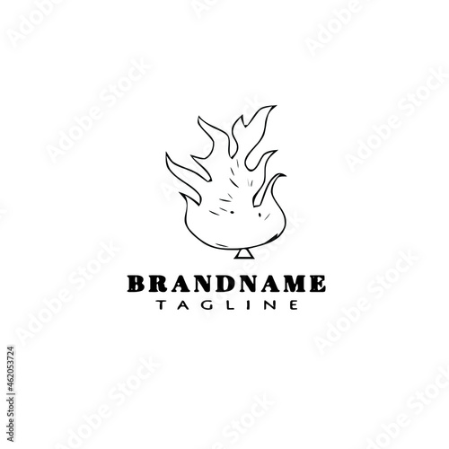 burning bush logo icon design template black isolated vector illustration