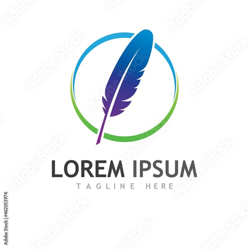 feather logo and symbol illustration