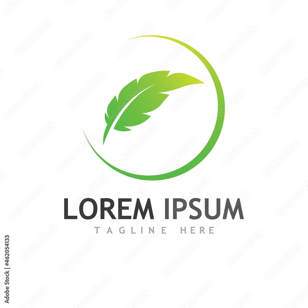 feather logo and symbol illustration