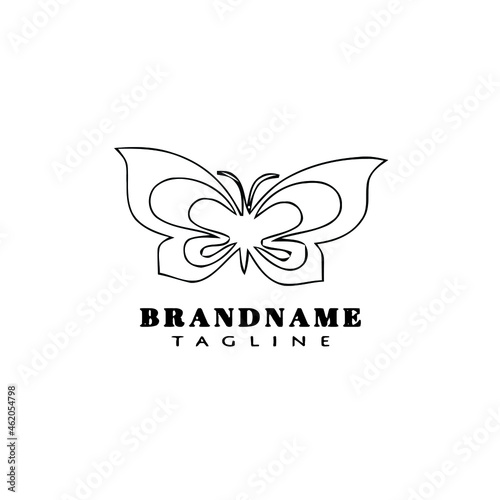 butterfly logo cartoon icon design template black graphic vector illustration © darul
