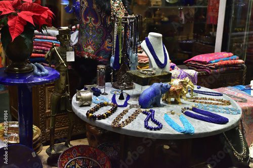 Shop window with oriental and decorative objects