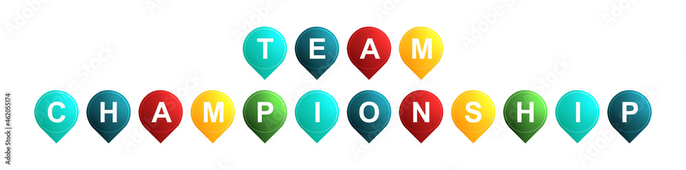 Team Championship - text written on Isolated Shapes with White background Team Championship - text written on Isolated Shapes with White background