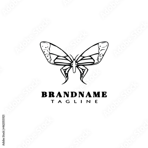 butterfly logo cartoon icon design template black isolated vector cute