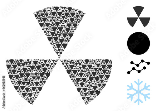 Vector circle sectors fractal is designed with scattered fractal circle sectors elements. Fractal mosaic for circle sectors.