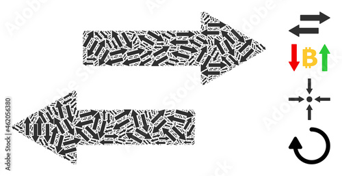 Vector horizontal exchange arrows fractal is done of randomized fractal horizontal exchange arrows icons. Fractal mosaic for horizontal exchange arrows.