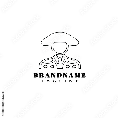 matador logo cartoon icon design black isolated vector illustration
