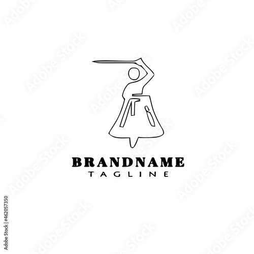 matador logo cartoon icon design template black vector illustration