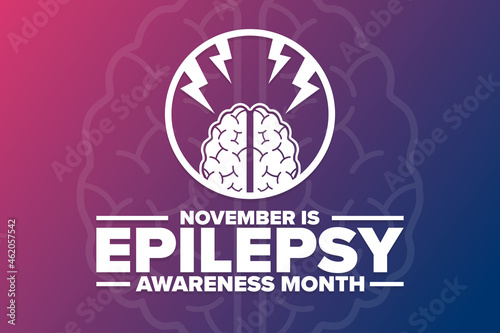 November is Epilepsy Awareness Month. Holiday concept. Template for background, banner, card, poster with text inscription. Vector EPS10 illustration.