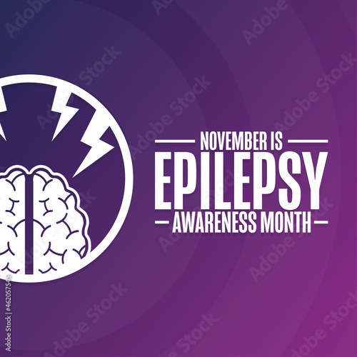 November is Epilepsy Awareness Month. Holiday concept. Template for background, banner, card, poster with text inscription. Vector EPS10 illustration.
