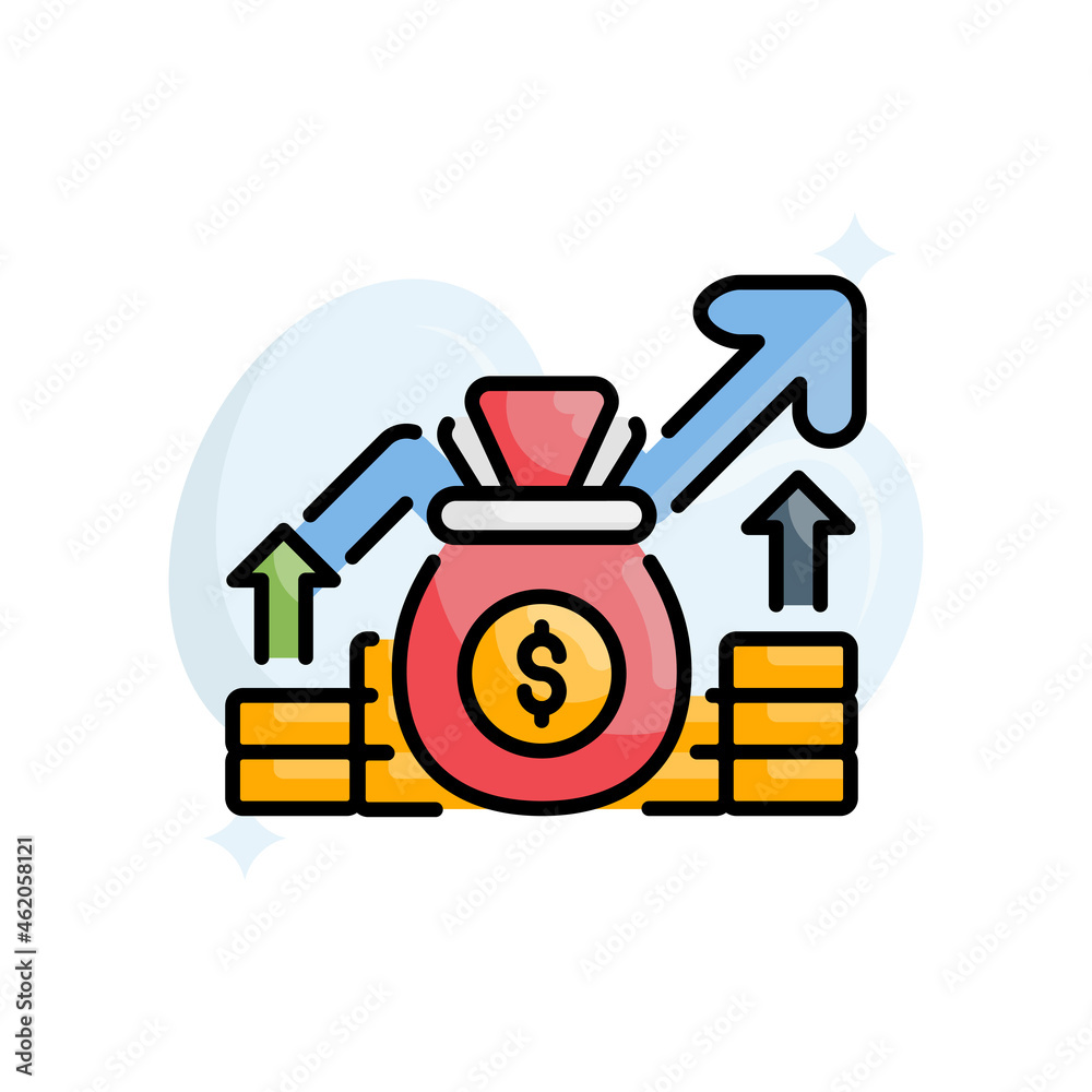 Funds raising vector filled outline icon style illustration. EPS 10 file Funds raising vector filled outline icon style illustration. EPS 10 file