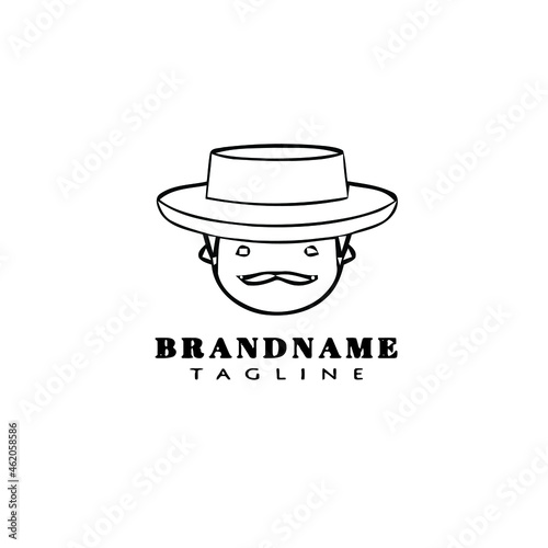 matador logo cartoon icon design template black isolated vector
