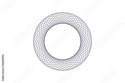 Vector graphic of Guilloche pattern on white background. Rosette (line elements) for money design. Simple mandala design. Good for certificate, wedding invitations, banknote, money design, currency.