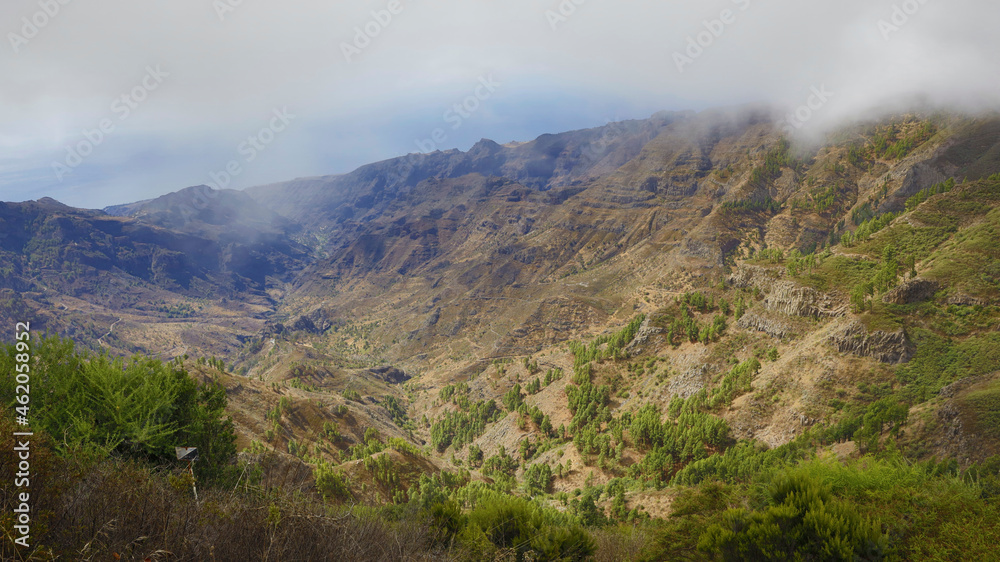 Obraz premium La Gomera is the second smallest of the Canary Islands belonging to Spain and inspires visitors with its bizarre volcanic landscape.