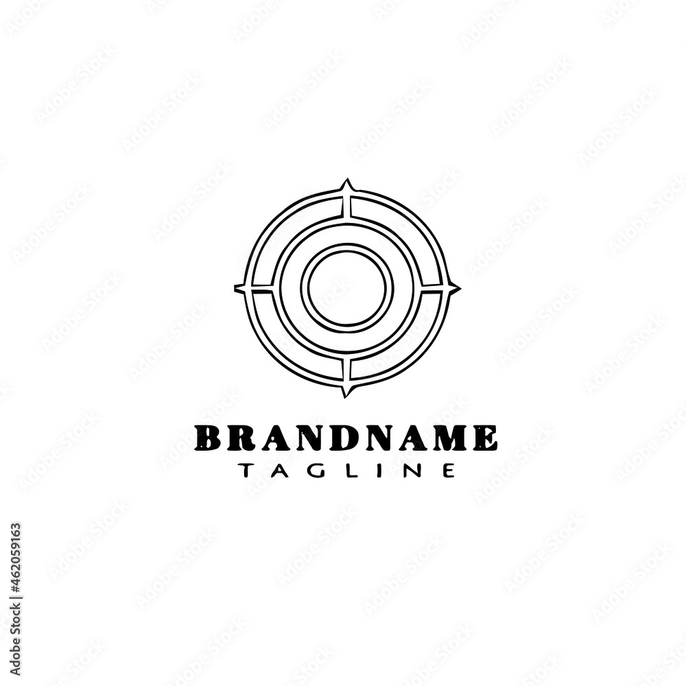 target logo icon design template cartoon black isolated vector illustration