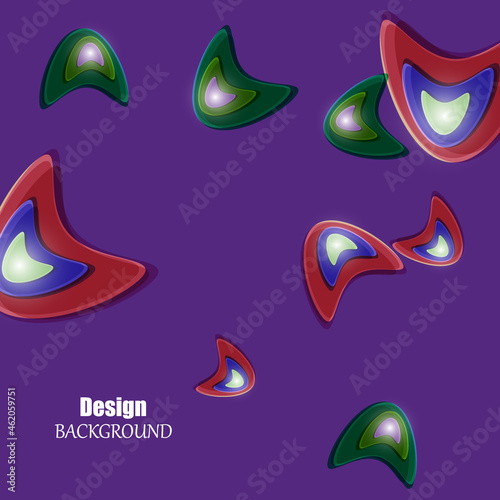 Vector abstract purple background with green and red forms triangle. Eps10
