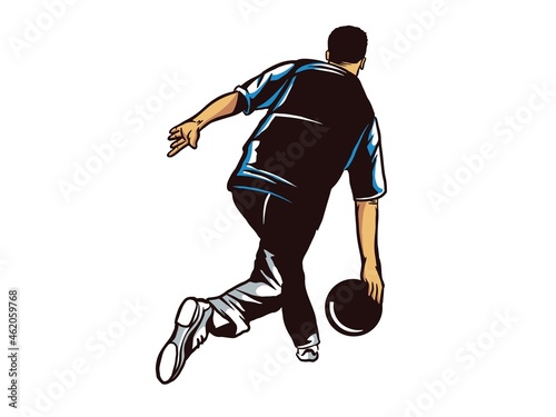 vector set of bowling logos, emblems and design elements