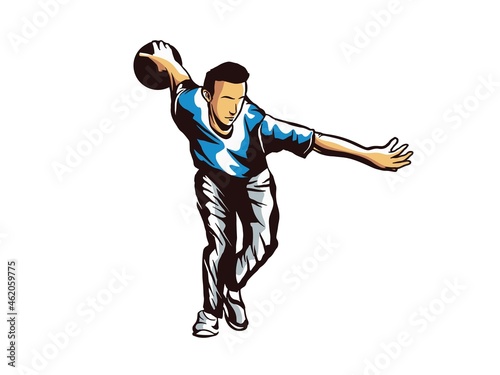 vector set of bowling logos, emblems and design elements