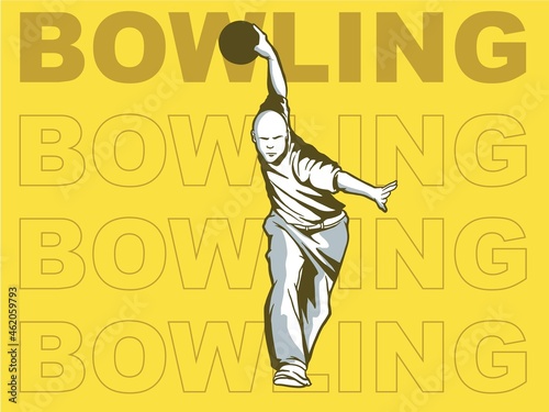 vector set of bowling logos, emblems and design elements