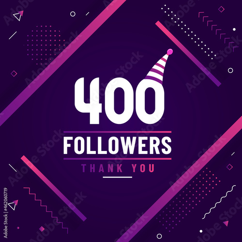 Thank you 400 followers celebration modern colorful design.