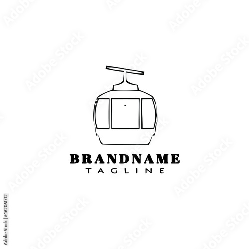 cable car logo cartoon icon design template black isolated vector illustration