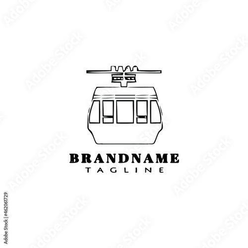 cable car logo cartoon icon design template black isolated vector illustration