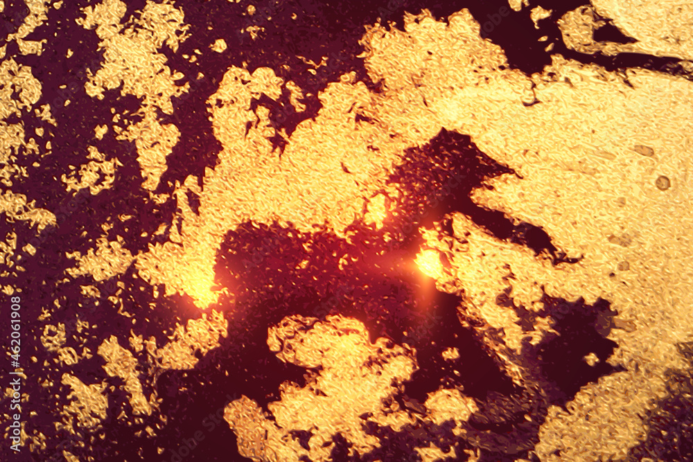 Maroon, burgundy and gold shining abstract marble background. Vector